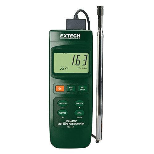 Extech 407119 Heavy Duty CFM Hot Wire Thermo-Anemometer