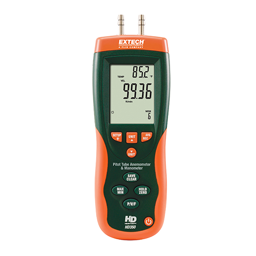 Extech HD350  Pitot Tube Anemometer + Differential Manometer