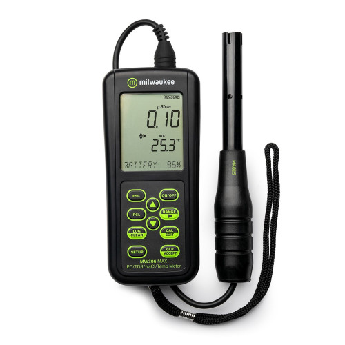 Milwaukee MW306 MAX Waterproof EC/TDS/NaCl/Temp Logging Portable Meter in Pakistan