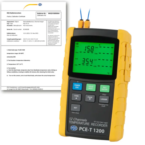 Multi Channel Temperature Data Logger PCE-T 1200-ICA incl. ISO Calibration Certificate in Pakistan