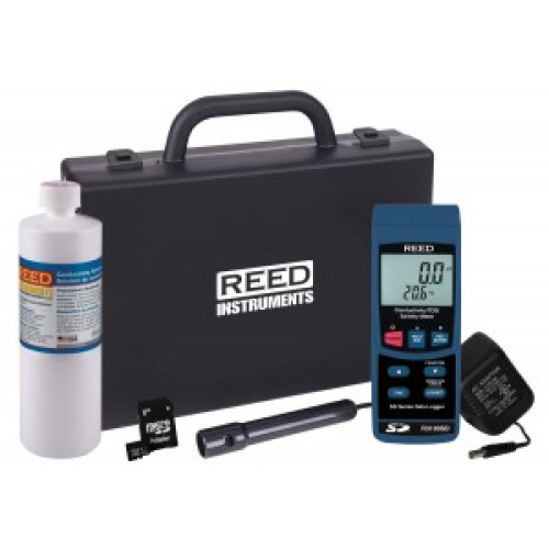 REED R3100SD-KIT Data Logging Conductivity/TDS/Salinity Meter with SD Card, Power Adapter and Solution in Pakistan